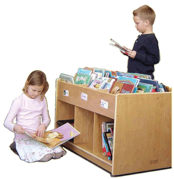 Roll a Bookbins™ book bin display onto the floor and watch the kids flock to it!